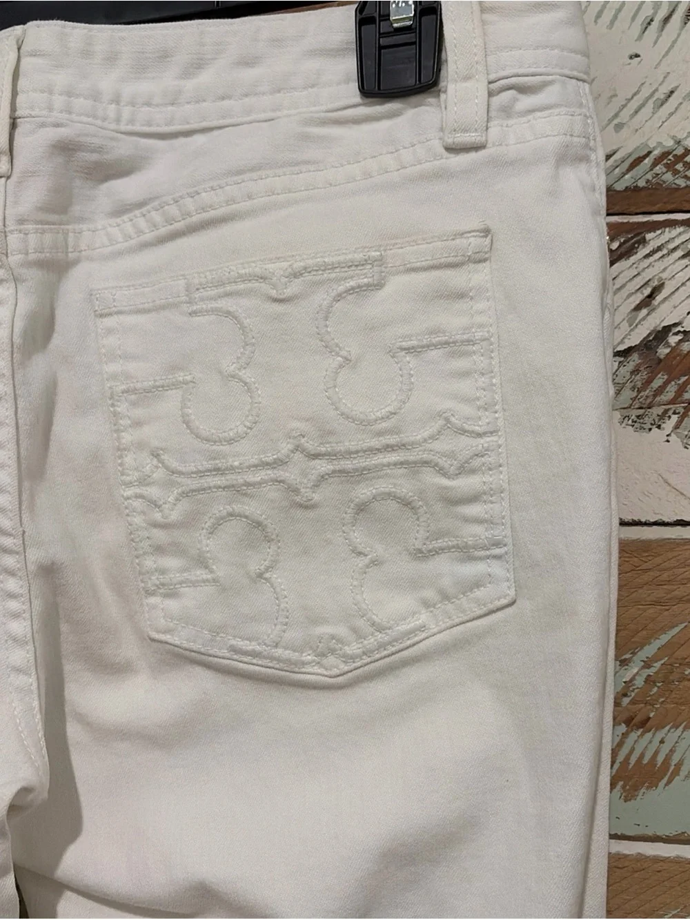 TORY BURCH Women White Mid Rise Cropped Ankle Pants Size 29 Resortwear Beach